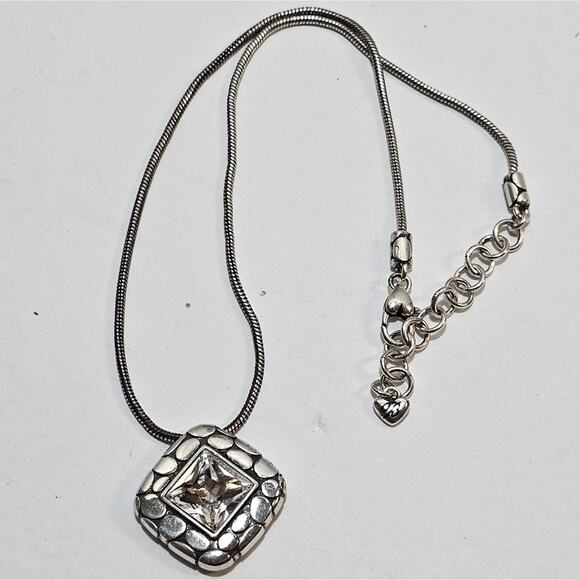 Brighton Pebbled Large Crystal Jeweled‎ Pendant Necklace - Picture 1 of 6